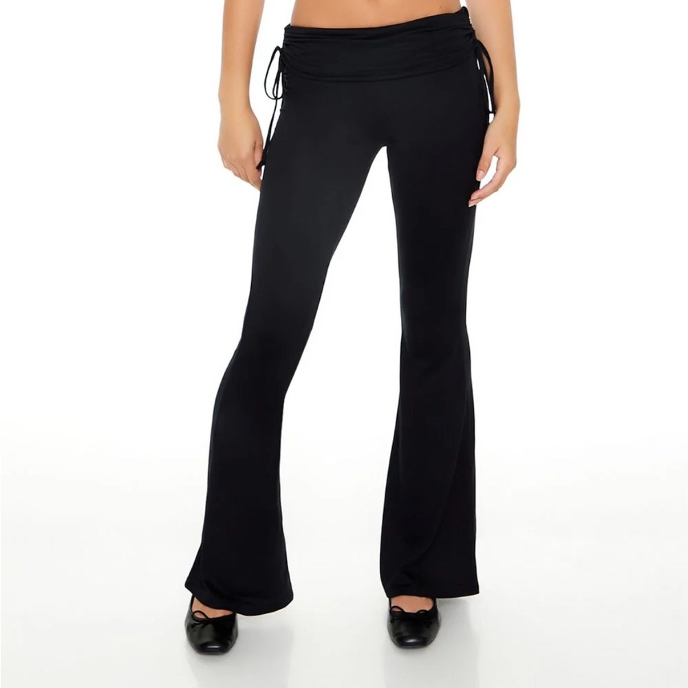 Forever 21 Black Foldover Flare Pants Size S
